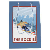 Downhhill Schnee-Skifahrer - die Rockies Mittlere Geschenktüte (Vorderseite)