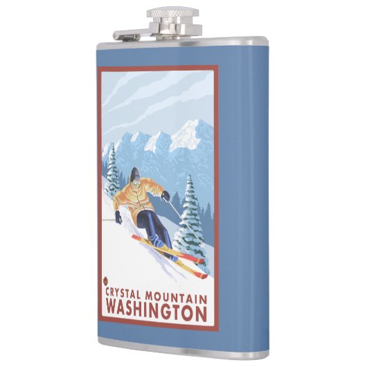 Downhhill Schnee-Skifahrer - Kristallberg, WA Flachmann (Links)