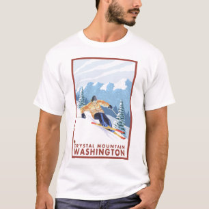 Downhhill Schnee-Skifahrer - Kristallberg, WA T-Shirt