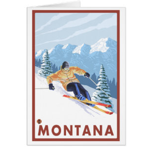 Downhhill Schnee-Skifahrer - Montana