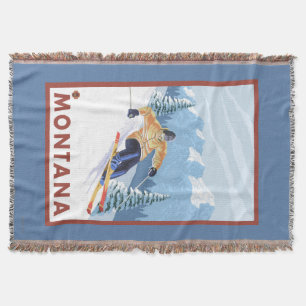 Downhhill Schnee-Skifahrer - Montana Decke