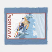 Downhhill Schnee-Skifahrer - Montana Fleecedecke (Vorderseite (Horizontal))