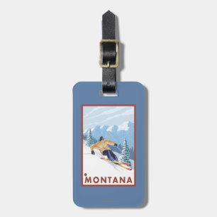 Downhhill Schnee-Skifahrer - Montana Gepäckanhänger