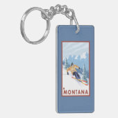 Downhhill Schnee-Skifahrer - Montana Schlüsselanhänger (Vorderseite links)