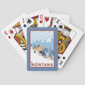 Downhhill Schnee-Skifahrer - Montana Spielkarten (Rückseite)