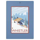 Downhhill Schnee-Skifahrer - Pfeifer, BC Kanada Klemmbrett (Rückseite)