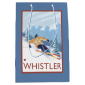 Downhhill Schnee-Skifahrer - Pfeifer, BC Kanada Mittlere Geschenktüte (Vorderseite)