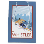 Downhhill Schnee-Skifahrer - Pfeifer, BC Kanada Mittlere Geschenktüte (Rückseite)