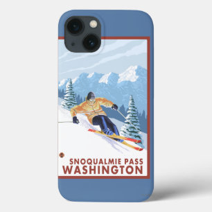 Downhhill Schnee-Skifahrer - Snoqualmie Durchlauf, Case-Mate iPhone Hülle