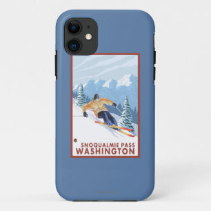 Downhhill Schnee-Skifahrer - Snoqualmie Durchlauf, iPhone 11 Hülle