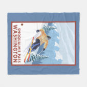 Downhhill Schnee-Skifahrer - Snoqualmie Durchlauf, Fleecedecke (Vorderseite (Horizontal))