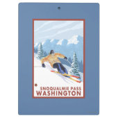 Downhhill Schnee-Skifahrer - Snoqualmie Durchlauf, Klemmbrett (Rückseite)