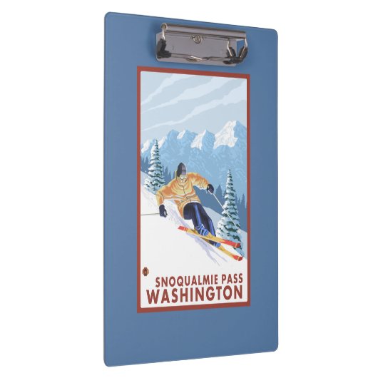 Downhhill Schnee-Skifahrer - Snoqualmie Durchlauf, Klemmbrett (Rechts)