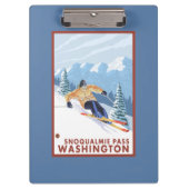 Downhhill Schnee-Skifahrer - Snoqualmie Durchlauf, Klemmbrett (Vorderseite)