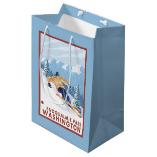 Downhhill Schnee-Skifahrer - Snoqualmie Durchlauf, Mittlere Geschenktüte