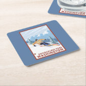 Downhhill Schnee-Skifahrer - Snoqualmie Durchlauf, Rechteckiger Pappuntersetzer (angewinkelt)