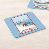 Downhhill Schnee-Skifahrer - Snoqualmie Durchlauf, Rechteckiger Pappuntersetzer (angewinkelt)