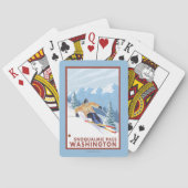 Downhhill Schnee-Skifahrer - Snoqualmie Durchlauf, Spielkarten (Rückseite)