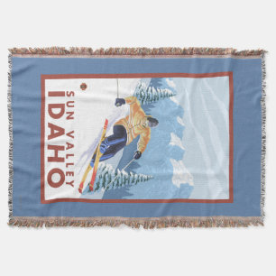 Downhhill Schnee-Skifahrer - Sun Valley, Idaho Decke