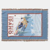 Downhhill Schnee-Skifahrer - Sun Valley, Idaho Decke (Vorderseite)