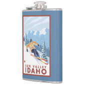 Downhhill Schnee-Skifahrer - Sun Valley, Idaho Flachmann (Links)