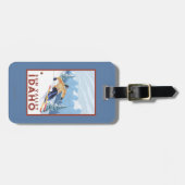 Downhhill Schnee-Skifahrer - Sun Valley, Idaho Gepäckanhänger (Vorderseite horizontal)