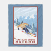 Downhhill Schnee-Skifahrer - Timberline-Häuschen, Fleecedecke (Vorderseite)