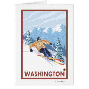 Downhhill Schnee-Skifahrer - Washington