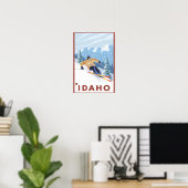 Downhhill Snow Skier - Idaho Poster (Heimbüro)