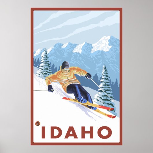 Downhhill Snow Skier - Idaho Poster (Vorne)