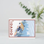 Downhhill Snow Skier - Idaho Postkarte (Stehend Vorderseite)