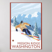 Downhhill Snow Skier - Mission Ridge, Washington Poster (Vorne)