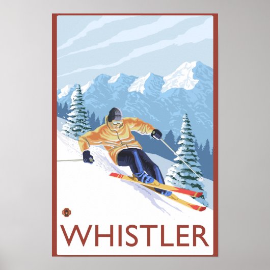 Downhhill Snow Skier - Whistler, BC Kanada Poster (Vorne)