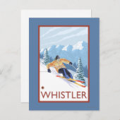 Downhhill Snow Skier - Whistler, BC Kanada Postkarte (Vorne/Hinten)