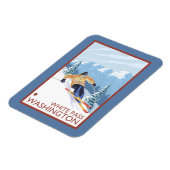 Downhhill Snow Skier - White Pass, Washington Magnet (Linke Seite)