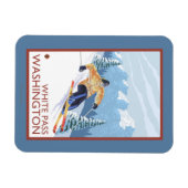 Downhhill Snow Skier - White Pass, Washington Magnet (Horizontal)