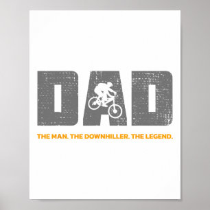 Downhill-Daddy und Downhill-Mountainbiking für Dow Poster