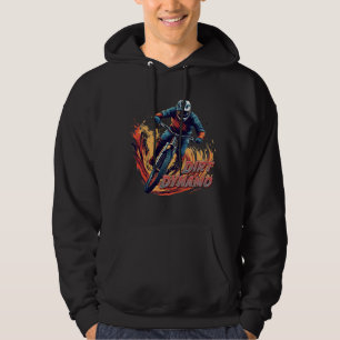 Downhill-Grafik und Text Hoodie
