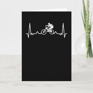 Downhill Heartbeat Mountain Biker Funny Gift Karte