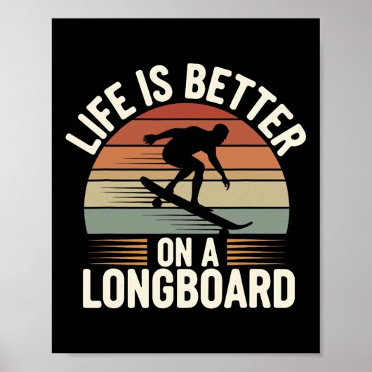 Downhill-Longboarding Street Skating Skate-Tricks  Poster (Vorne)