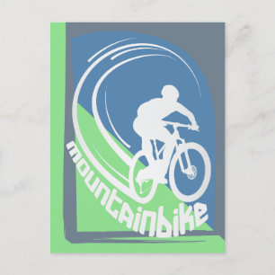Downhill Mountainbike MTB Mountainbike Postkarte