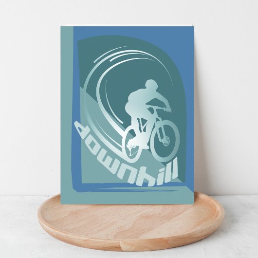 Downhill Mountainbike MTB Mountainbike Postkarte