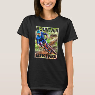 Downhill-Mountainbiking Ein Fahrradrennfahrer illu T-Shirt