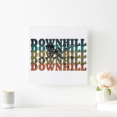 Downhill MTB Quadratische Wanduhr (Zuhause)