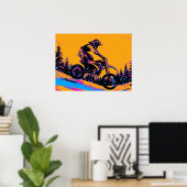 Downhill Racer - Motocross Fahrer Poster (Heimbüro)