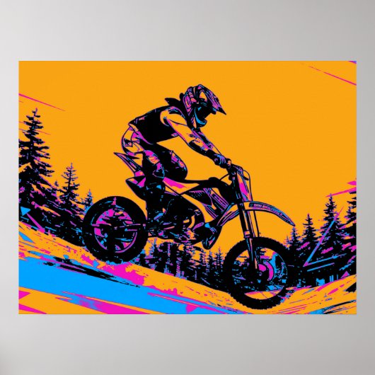 Downhill Racer - Motocross Fahrer Poster (Vorne)