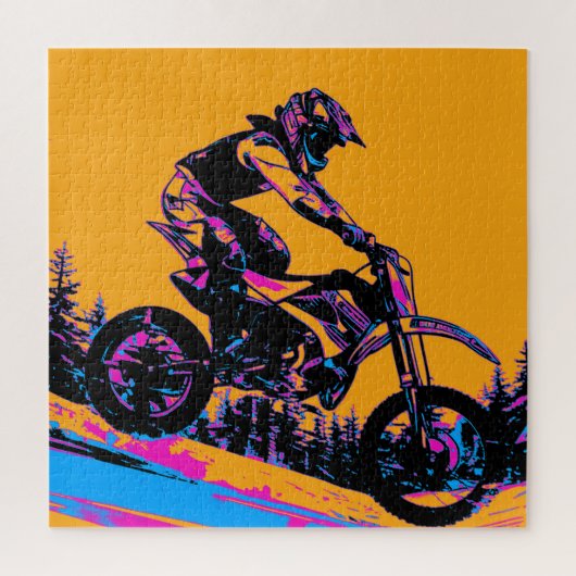 Downhill-Rennfahrer - Motocross-Fahrer Puzzle (Vertikal)
