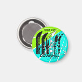 Downhill Ski Champions Snowblade CA Round Magnet (Vorderseite/Rückseite)