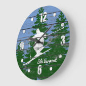 Downhill Ski Große Wanduhr (Winkel)