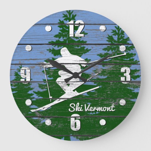 Downhill Ski Große Wanduhr (Vorderseite)